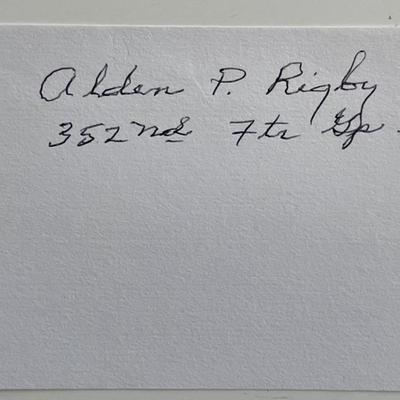 WW2 pilot Alden P. Rigby signature cut