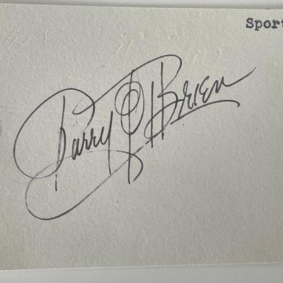 Olympic athlete Parry O'Brien autograph note