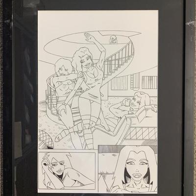 Original hand drawn sketch, unknown comic book artist