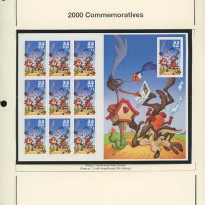 2000 Commemoratives:  Wile E. Coyote and Road Runner Stamp Sheet