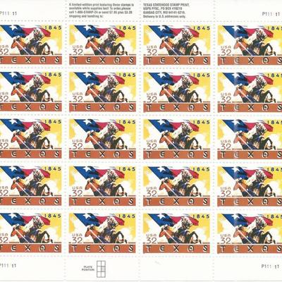 Texas Statehood Stamps