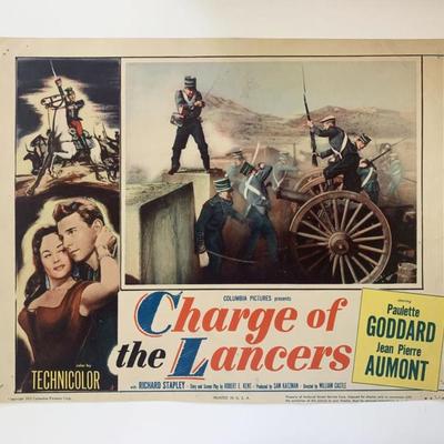Charge of the Lancers original 1954 vintage lobby card