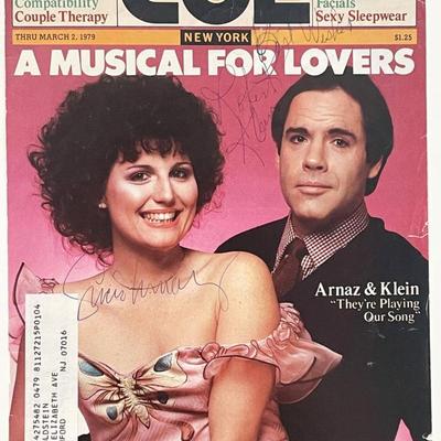 Robert Klein and Lucie Arnaz signed magazine page