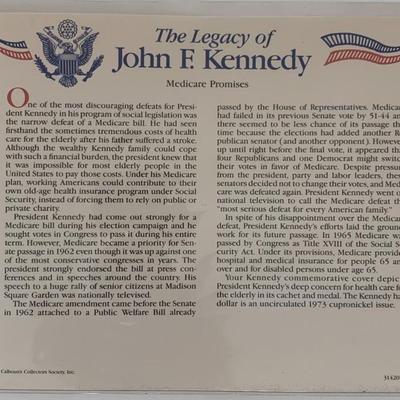 John F. Kennedy commemorative cover with coin