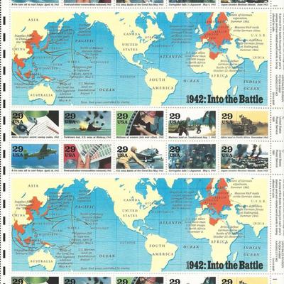 1942 Into The Battle Stamps