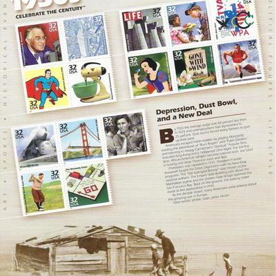 1930s Celebrate the Century Stamp Sheet