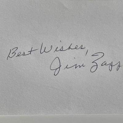 Baseball player Jim Zapp autograph note