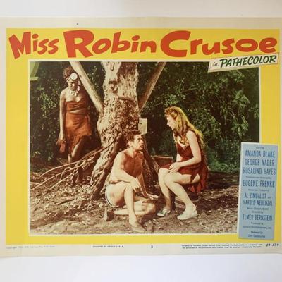 Miss Robin Crusoe original 1953 vintage lobby card