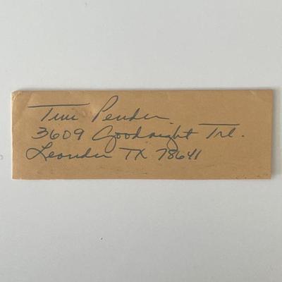 Tim Pender original signature