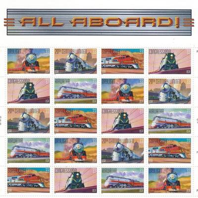 All Aboard! 20th Century American Trains Stamp Set