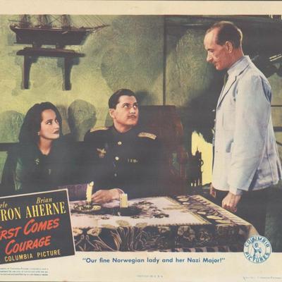 First Comes Courage 1943 original vintage lobby card