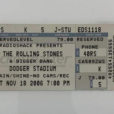 Rolling Stones ticket Dodger Stadium 11/18/06