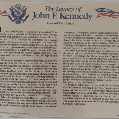 John F. Kennedy commemorative cover with coin