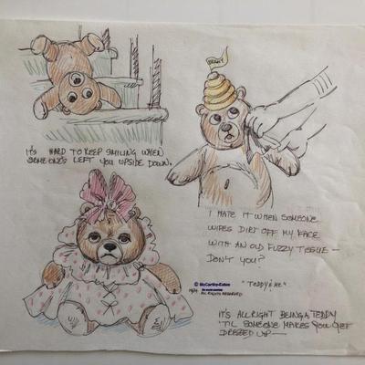McCarthy-Eaton Original Teddy & Me Art - 1984