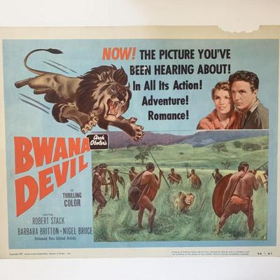 Bwana Devil original 1954 vintage lobby card