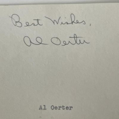 Olympic athlete Al Oerter autograph note