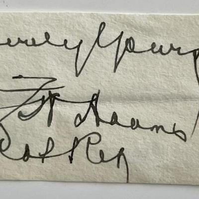 US Army Frank H. Adams signature cut