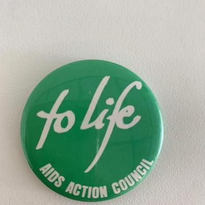 To life aids action council vintage pin