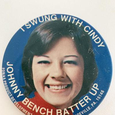 I swung with Cindy vintage pin