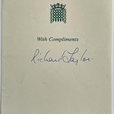 Member of Parliament Richard Lalor signed note