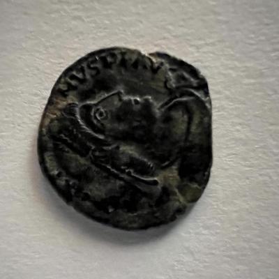 Bronze Roman coin circa 370 AD. 1 inch