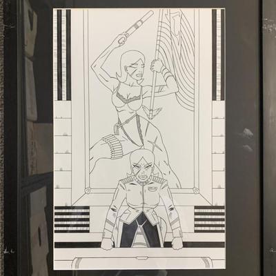 Original hand drawn sketch, unknown comic book artist