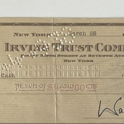 Columnist Walter Winchell signed check