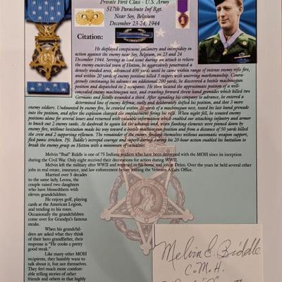 WW2 Melvin E. Biddle Signed Bio Page