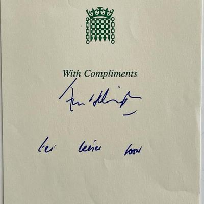 Member of Parliament Henry Bellingham signed stationary