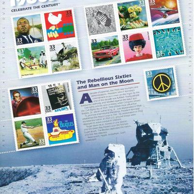1960s Celebrate the Century Stamp Sheet