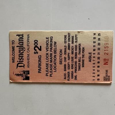 Disneyland park Vintageing ticket