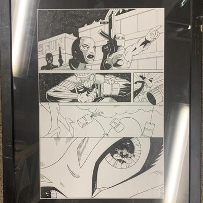 Original hand drawn sketch, unknown comic book artist