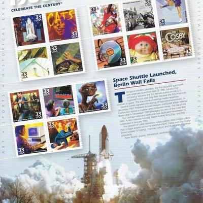 1980s Celebrate the Century Stamp Sheet