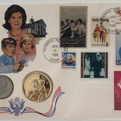 John F. Kennedy commemorative cover with coin