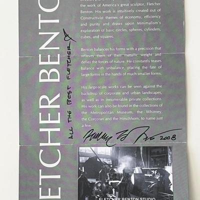 Artist Franklin Benton signed page