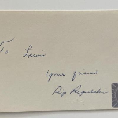 MLB Rip Repulski autographed note