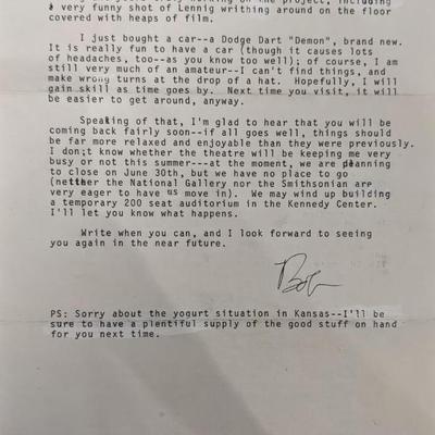 Robert Gitt Signed Letter