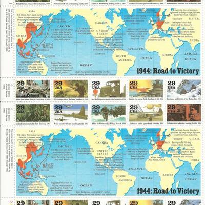 1944 WWII Road to Victory Stamps