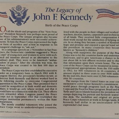 John F. Kennedy commemorative cover with coin