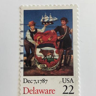 1987 22c Delaware Bicentenary Statehood Stamp