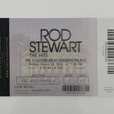 Rod Stewart ticket Caesars Palace 3/25/16