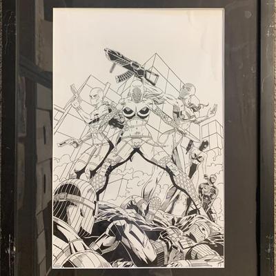 Original hand drawn sketch, unknown comic book artist