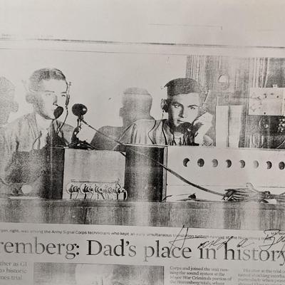 Reporter Hal Bergen Signed Page