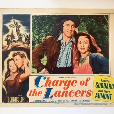 Charge of the Lancers original 1954 vintage lobby card
