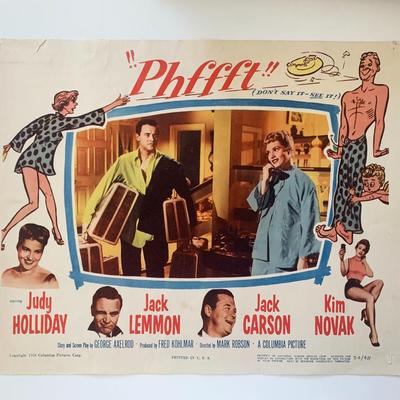 Phffft original 1954 vintage lobby card