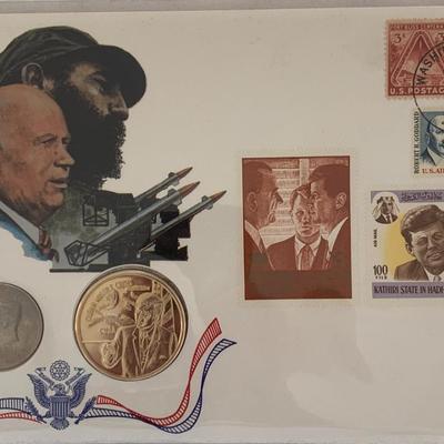 John F. Kennedy commemorative cover with coin