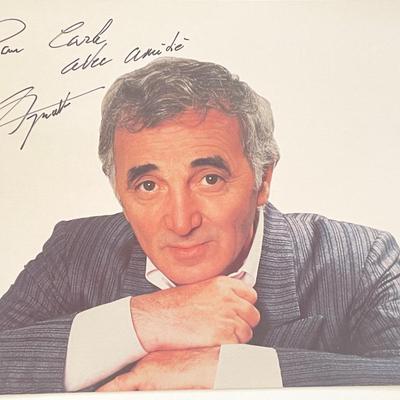 French Armenian Singer Charles Aznavour signed photo
