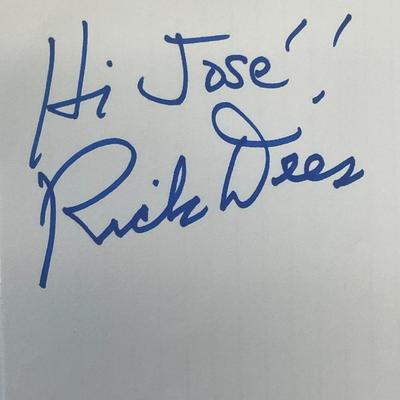 Radio DJ Rick Dees autograph note