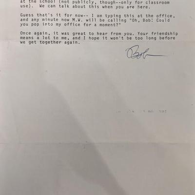 Robert Gitt Signed Letter