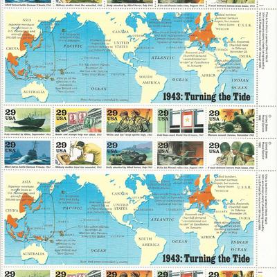 WW II 1943 Turning The Tide Stamps